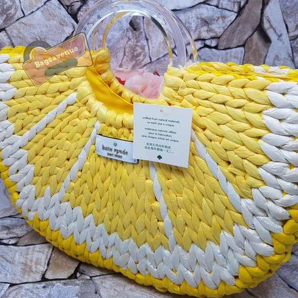 Lemon Medium Tote Picnic Perfect White Kate Spade - Picture 10 of 16